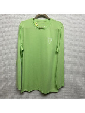 EVO UPF 50 Rashguard Sun Lime Green Long Sleeve T-Shirt Top Men Large